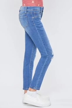 Girls Mid-Rise Essential Skinny Jeans W/Faux Front Pkt 24 Girls Mid-Rise Essential Skinny Jeans W/Faux Front Pkt -Wana Fashion Shop GP157650 M2043 3