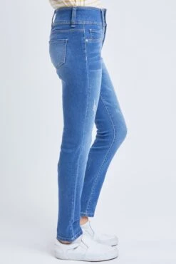 Girls 3 Button Essential Skinny Jeans With Faux Front Pockets -Wana Fashion Shop GP177241 M1722 2 Custom