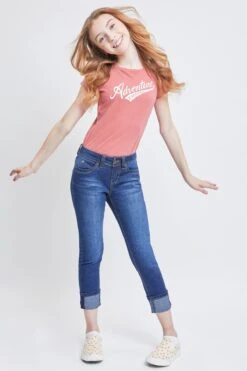 Girls WannaBettaFit Wide Cuff Skinny Jeans -Wana Fashion Shop GP199358 S08 4