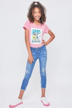 Girls EssentialFray Hem Anklet Jeans
