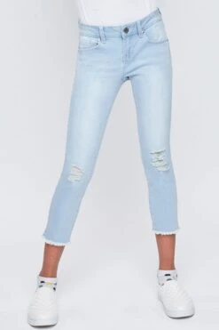 Girls EssentialFray Hem Anklet Jeans -Wana Fashion Shop GP203541 Q933 1 28ff7df7 23ed 48ef 91d6 1513f47b82c5