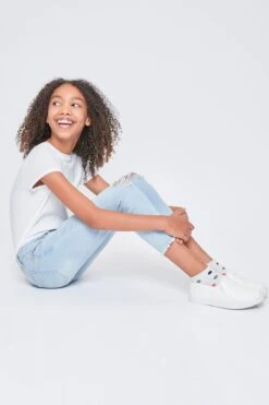 Girls EssentialFray Hem Anklet Jeans -Wana Fashion Shop GP203541 Q933 4