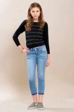 Girls Skinny Anklet With Release Hem