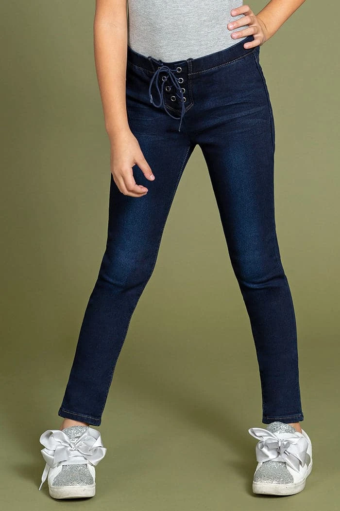Girls Front Lace Skinny Ankle Jeans 12 Girls Front Lace Skinny Ankle Jeans - Image 10
