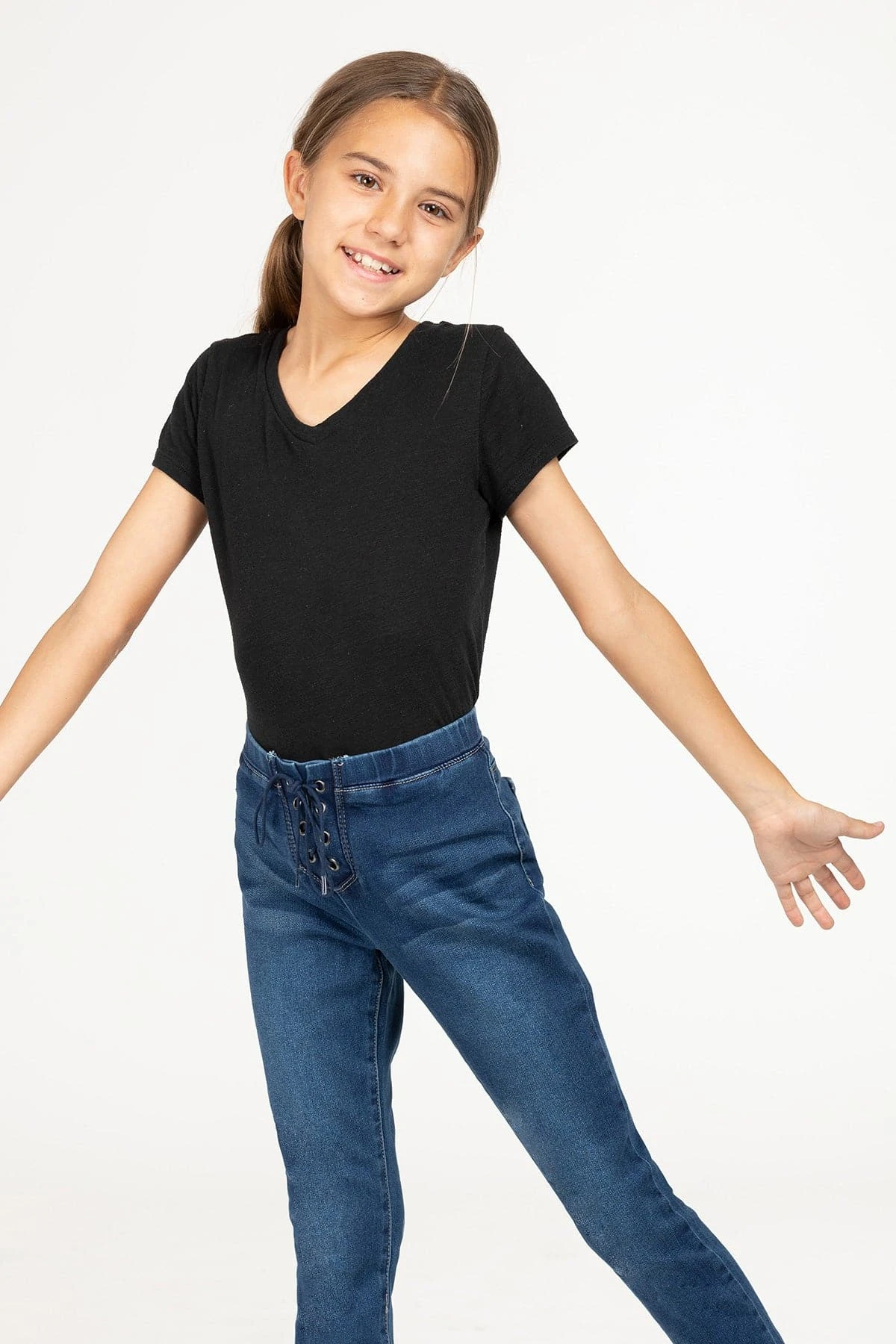 Girls Front Lace Skinny Ankle Jeans 7 Girls Front Lace Skinny Ankle Jeans - Image 5