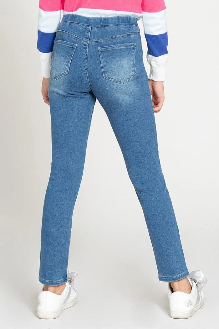 Girls Front Lace Skinny Ankle Jeans 6 Girls Front Lace Skinny Ankle Jeans - Image 4