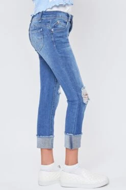 Girls WannaBettaFit Mid-Rise Mega Cuff Skinny Jeans -Wana Fashion Shop GP218951 M1961 3
