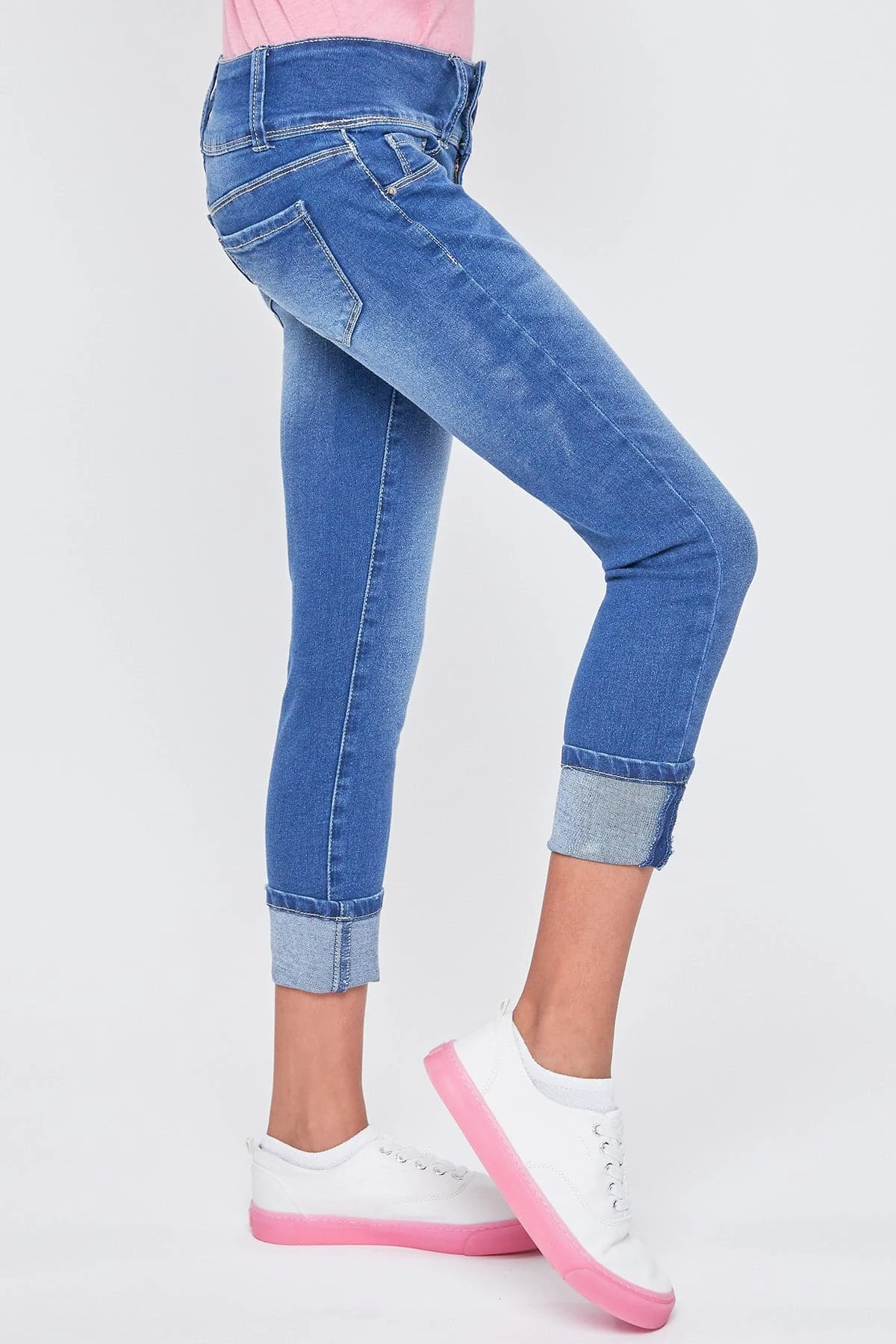 Girls Essential 3 Button Wide Cuff Skinny Jeans 18 Girls Essential 3 Button Wide Cuff Skinny Jeans - Image 16