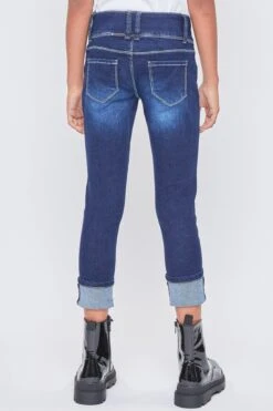 Girls Essential 3 Button Wide Cuff Skinny Jeans 24 Girls Essential 3 Button Wide Cuff Skinny Jeans -Wana Fashion Shop GP222141 S04 4