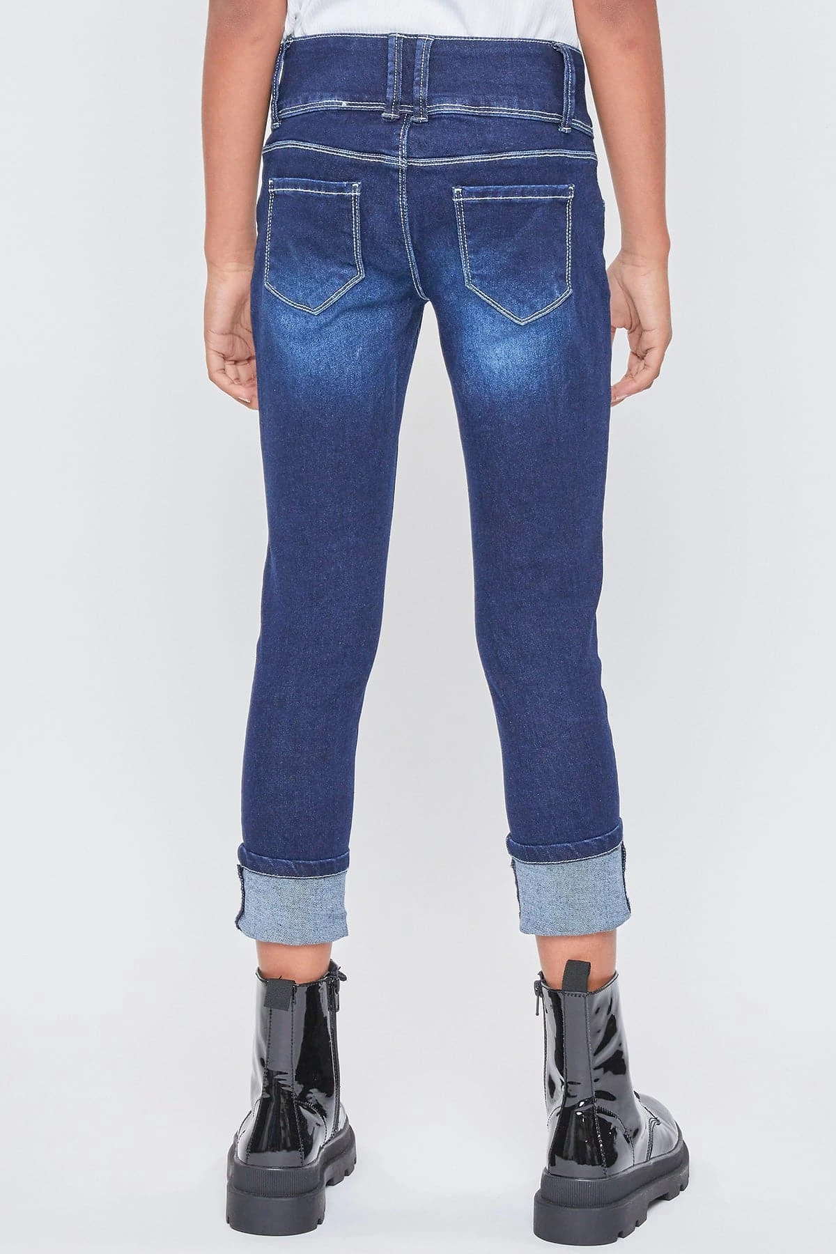 Girls Essential 3 Button Wide Cuff Skinny Jeans 7 Girls Essential 3 Button Wide Cuff Skinny Jeans - Image 5