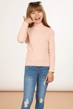 Girls WannaBettaFit 3-Button Roll Cuffed Distressed Skinny Jeans -Wana Fashion Shop GP222941 1542 1