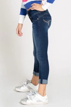 Girls WannaBettaFit 3-Button Roll Cuffed Distressed Skinny Jeans -Wana Fashion Shop GP222941 174 3