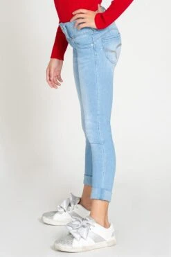 Girls WannaBettaFit 3-Button Roll Cuffed Distressed Skinny Jeans -Wana Fashion Shop GP222941 553 3
