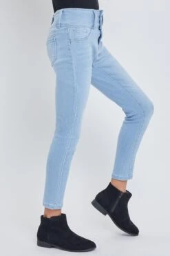 Girls Sustainable WannaBettaFit 3-Button Skinny Cuffed Jeans -Wana Fashion Shop GP222951 2028 3