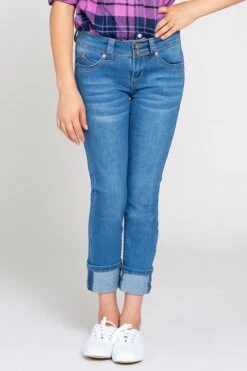 Girls WannaBettaFit 2-Button Wide Cuff Denim Skinny Jeans -Wana Fashion Shop GP223241 181 2