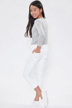 Girls 2 Button Skinny Jeans With Optional Cuff -Wana Fashion Shop GP228346 702 4