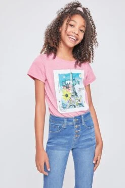 Girls Exposed Buttons High Rise Skinny Jean -Wana Fashion Shop GP232741 M08 2