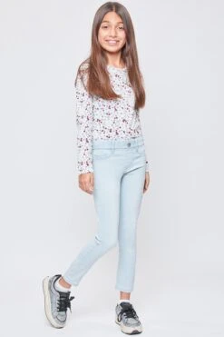Girls Faux Front Pull-On Skinny Jeans 23 Girls Faux Front Pull-On Skinny Jeans -Wana Fashion Shop GP233444 Q08 1