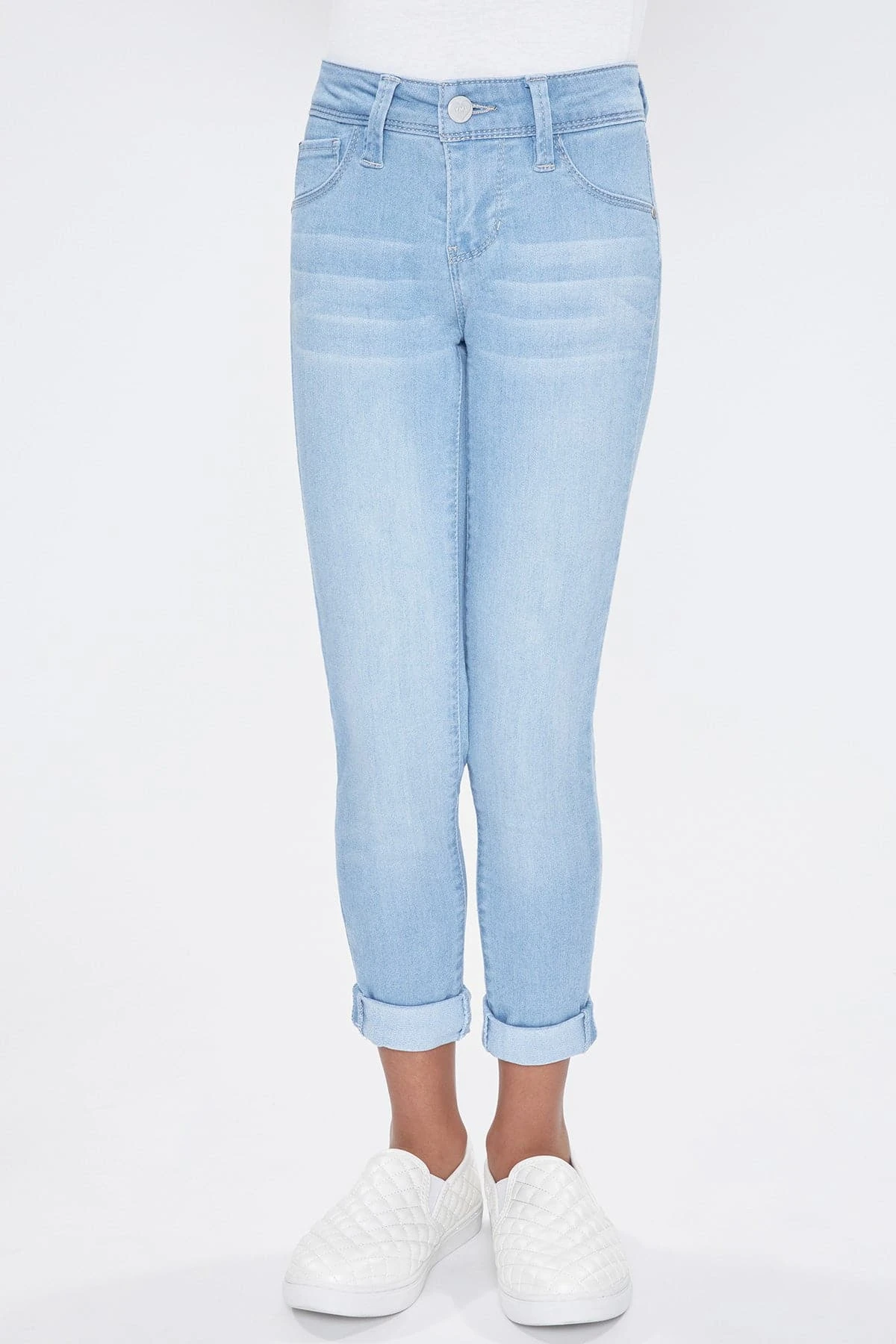 Girls Optional Cuff Denim Skinny Jeans 4 Girls Optional Cuff Denim Skinny Jeans - Image 2