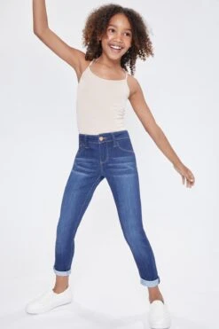Girls Optional Cuff Denim Skinny Jeans 30 Girls Optional Cuff Denim Skinny Jeans -Wana Fashion Shop GP235102 660 2