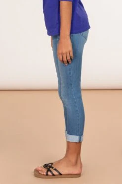 Girls Optional Cuff Denim Skinny Jeans 24 Girls Optional Cuff Denim Skinny Jeans -Wana Fashion Shop GP235102 724 3