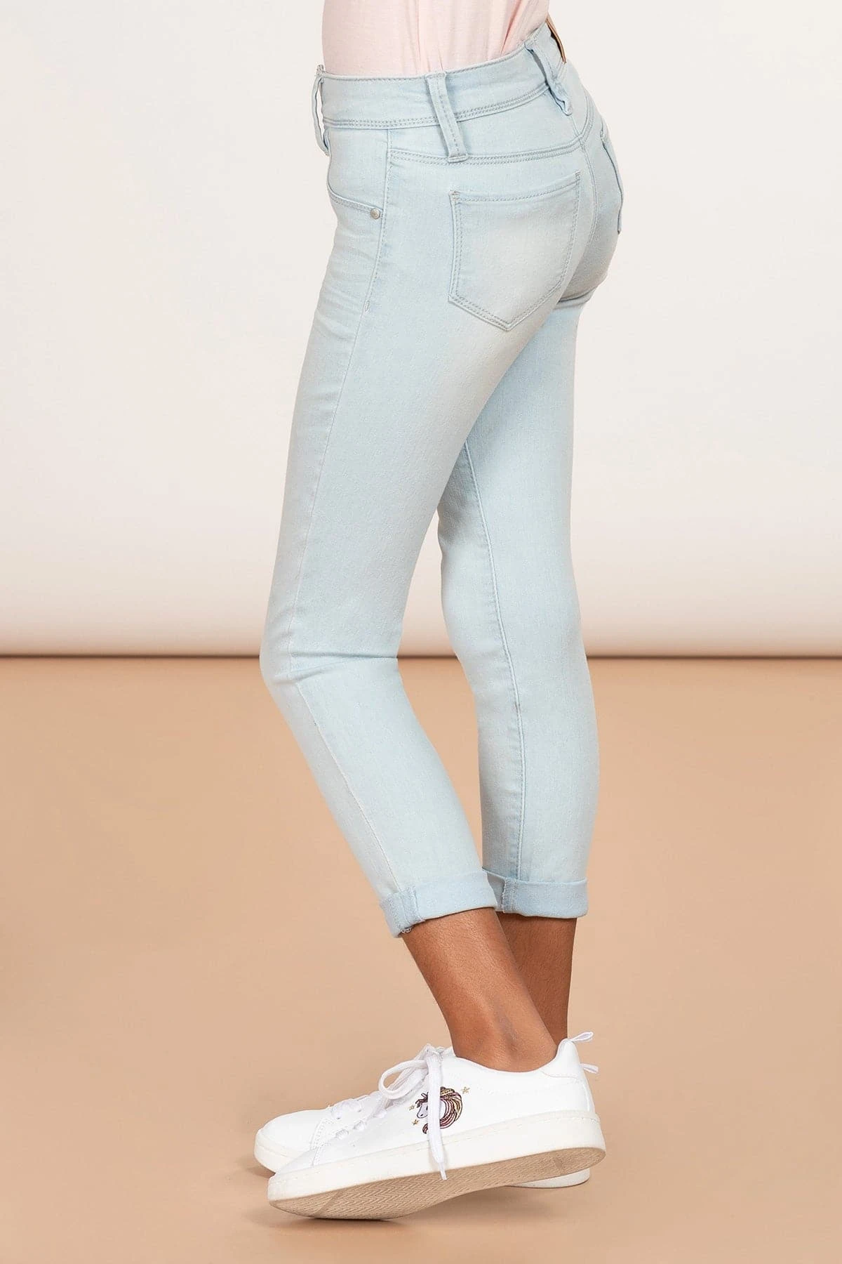 Girls Optional Cuff Denim Skinny Jeans 13 Girls Optional Cuff Denim Skinny Jeans - Image 11