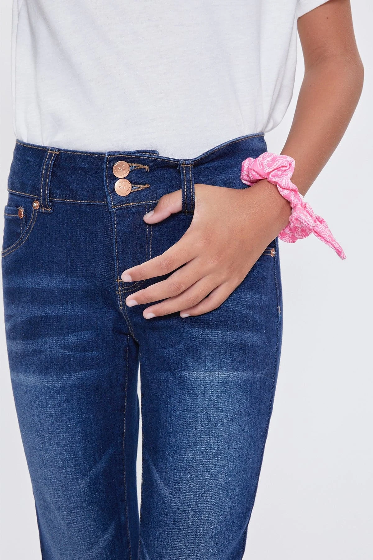 Girls 2 Button Cuffed Skinny Jeans 4 Girls 2 Button Cuffed Skinny Jeans - Image 2