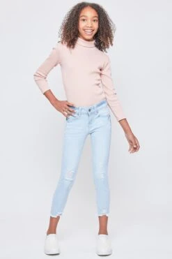 Girls WannaBettaFit Ankle Jeans With Dogbite Hem -Wana Fashion Shop GP240653 Q2844 1