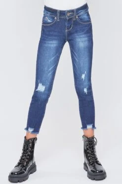 Girls WannaBettaFit Ankle Jeans With Dogbite Hem -Wana Fashion Shop GP240653 S2844 2