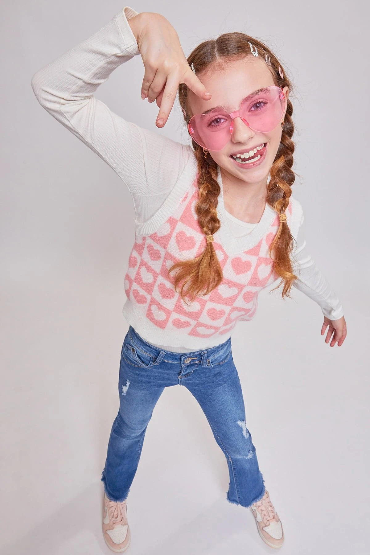 Girls Sustainable WannaBettaFit Frayed Flare Jeans 11 Girls Sustainable WannaBettaFit Frayed Flare Jeans - Image 9