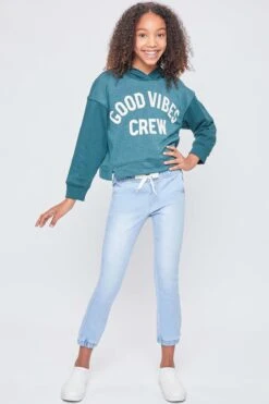 Girls Kozy Joggers With Faux Drawstring -Wana Fashion Shop GP242464 Q36 1