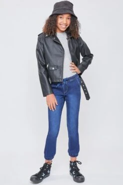 Girls Kozy Joggers With Faux Drawstring -Wana Fashion Shop GP242464 S36 1