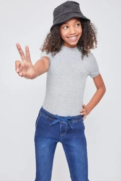 Girls Kozy Joggers With Faux Drawstring -Wana Fashion Shop GP242464 S36 2