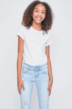 Girls Sustainable WannaBettaFit 2-Button Double Cuffed Skinny Jeans -Wana Fashion Shop GP243051 L2786 2 2de251b7 031b 4428 a761 3436f30502b6