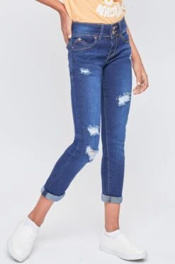 Girls Sustainable WannaBettaFit 2-Button Double Cuffed Skinny Jeans -Wana Fashion Shop GP243051 S2786 3