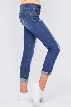 Girls Sustainable WannaBettaFit 2-Button Double Cuffed Skinny Jeans -Wana Fashion Shop GP243051 S2786 4