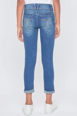Girls Sustainable WannaBettaFit 2-Button Double Cuffed Skinny Jeans -Wana Fashion Shop GP243051 T2786 4