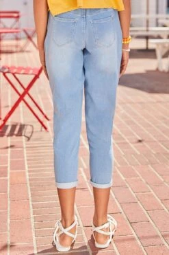 Girls Cuffed Denim Jogger -Wana Fashion Shop GP243729 I08 LS3