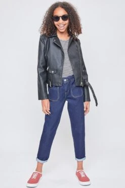 Girls Paper Bag Waist Balloon Jeans -Wana Fashion Shop GP243979 S37 2