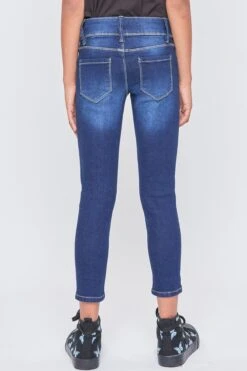 Girls Essential 2-Button Anklet Jeans W/Distressed Hem -Wana Fashion Shop GP245541 S2783 4
