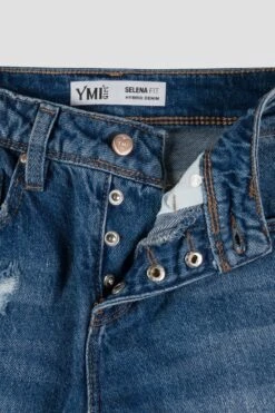 Girls Selena Dream Button Fly Straight Leg Hybrid Jeans -Wana Fashion Shop GP247668 M2522