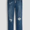 Girls Selena Dream Button Fly Straight Leg Hybrid Jeans -Wana Fashion Shop GP247668 M2522 1