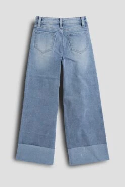 Girls Wide Leg Mega Cuff Raw Hem -Wana Fashion Shop GP248066 08LY 1