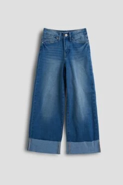 Girls Wide Leg Mega Cuff Raw Hem -Wana Fashion Shop GP248066 08R 2