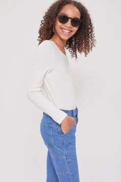 Girls Roll Cuff Carpenter Jeans -Wana Fashion Shop GP248150 M37 4