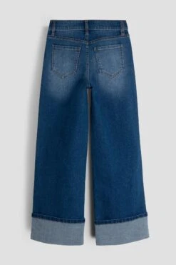 Girls Hot Fix Stud Cuffed Wide Jeans -Wana Fashion Shop GP258123 08M 2