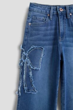 Girls Bella Bow Patchwork Wide Jeans -Wana Fashion Shop GP274166 08M 3