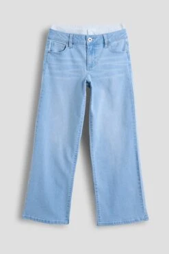 Girls Boxer Waist Wide Leg Jeans