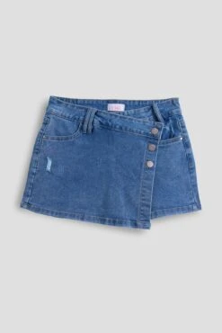 Girls Assymetrical Denim Skort