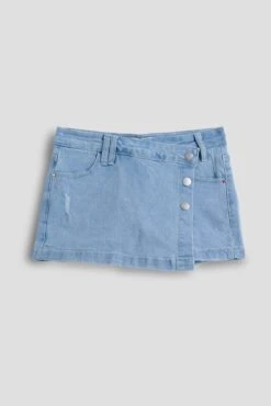 Girls Assymetrical Denim Skort 14 Girls Assymetrical Denim Skort -Wana Fashion Shop GR12466 2917Q 2